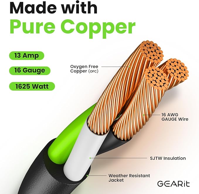 GEARit 100 Ft Extension Cords 16/3 Gauge 360° Rotating Plug Outdoor/Indoor SJTW - Image 3