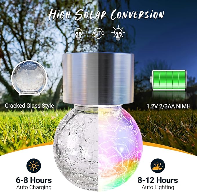 GIGALUMI Solar Lights Outdoor Waterproof, 12 Pack Solar Hanging Lights Garden - Image 8