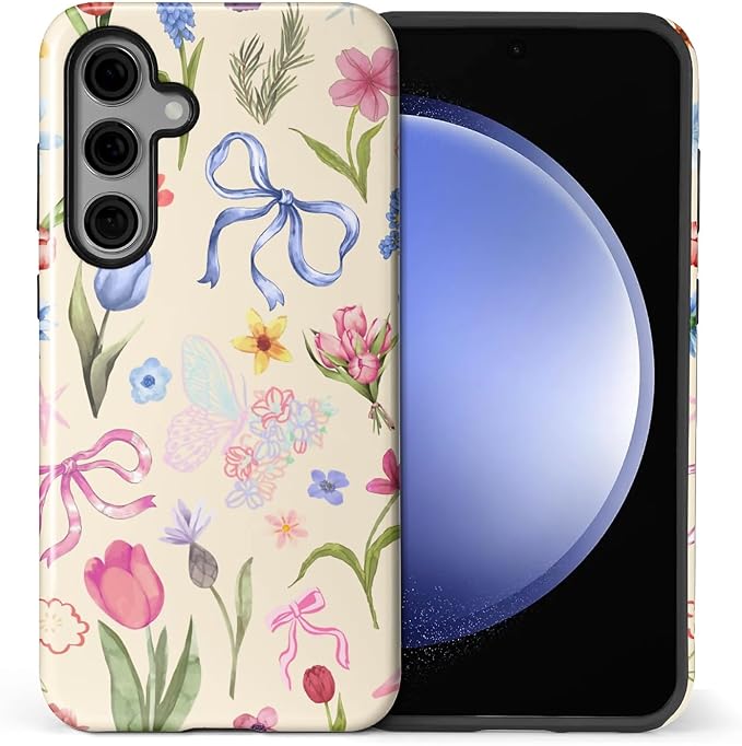 for Samsung Galaxy S24 FE Case, HL2 Aesthetic Flower Preppy Collage Hybrid 2 by Unknown