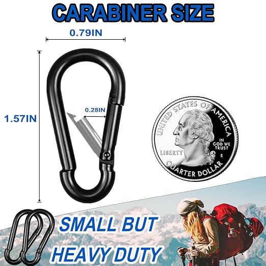 30PCS M4 Heavy Duty Carabiner Clip, 1.57Inch Snap Hook Quick Link Small - Image 2