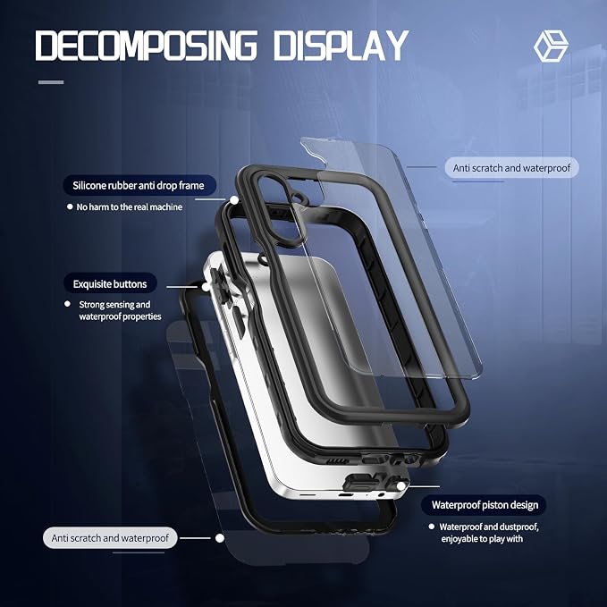 DINGXIN for Samsung Galaxy A15 5G Phone Case Waterproof IP68 Certified - Image 4