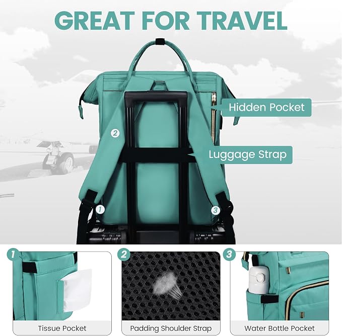 LOVEVOOK Laptop Backpack for Women, 18 Inch Professional Womens Travel Backpack - Image 4