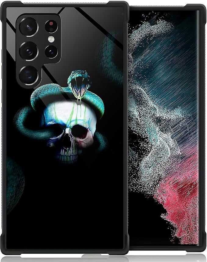 for Samsung Galaxy S23 Ultra Case, Skeleton Winding Snake Pattern Graphic by FKBRCL4U