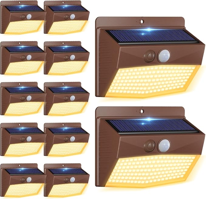 Peasur 12 Packs Solar Outdoor Lights Motion Sensor Solar Security Light by Peasur