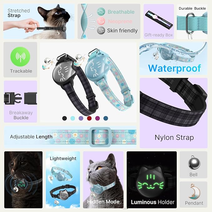 Waterproof Airtag 2nd & 1st Cat Collar, Breakaway Cat Airtag Collar - Image 8
