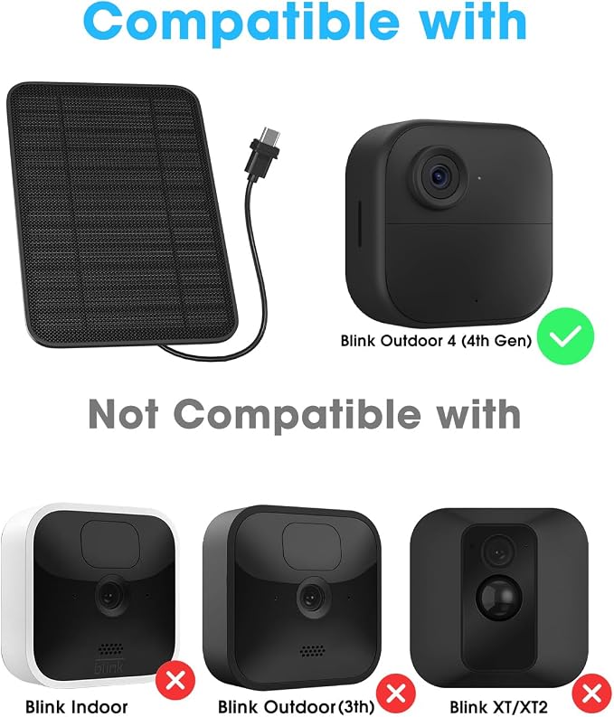 5W Solar Panel Compatible with Blink Outdoor 4/2K+ Camera, Solar Panel Charger - Image 2