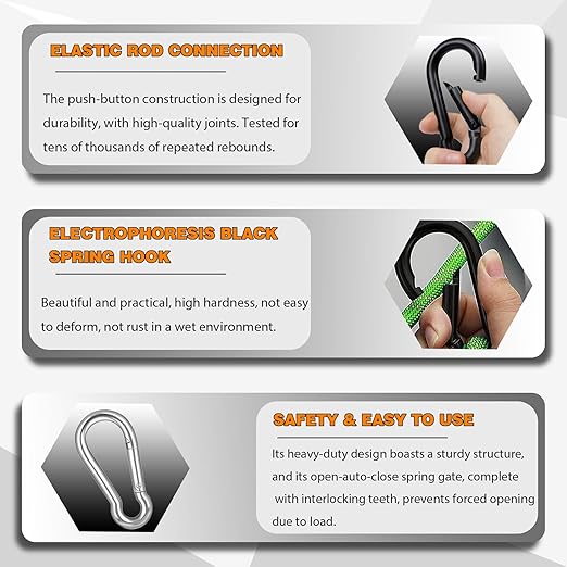 120PCS M5 Heavy Duty Carabiner Clip, 2Inch Snap Hook Quick Link Small Carabiner - Image 3