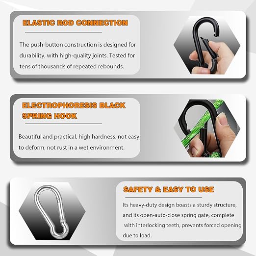 30PCS M4 Heavy Duty Carabiner Clip, 1.57Inch Snap Hook Quick Link Small - Image 3