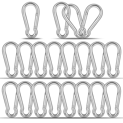 20PCS M4 Heavy Duty Carabiner Clip, 1.57Inch Snap Hook Quick Link Small by XHAMXE