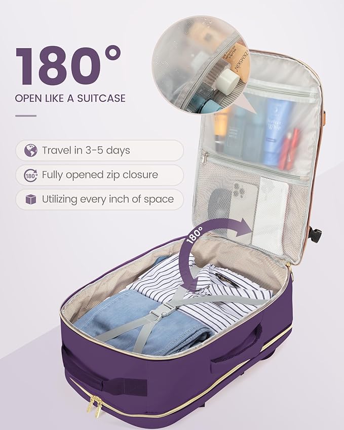 LOVEVOOK Travel Backpack for Women & Men 40L, Airline Approved Carry On - Image 2