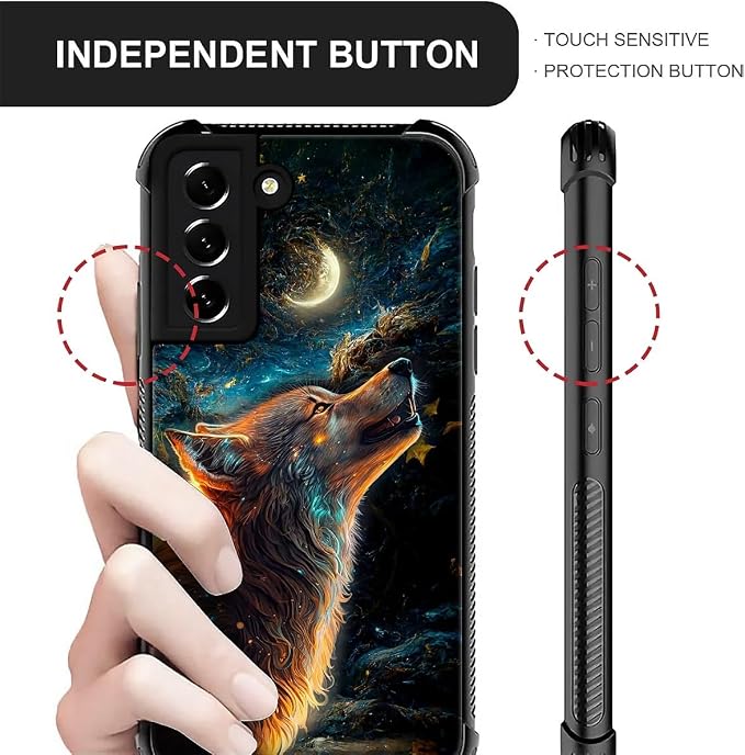 for Samsung Galaxy S21 Plus Case, Star Cave Hungry Wolf Pattern Graphic Design - Image 6