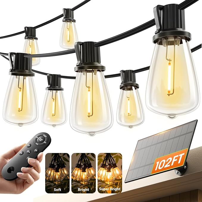 KYY 102FT Solar String Lights Outdoor by KYY