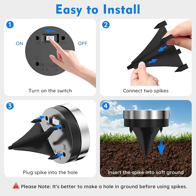 Solar Ground Lights Outdoor, 8 Pack Solar Lights Outdoor Waterproof, Mini Flat - Image 5