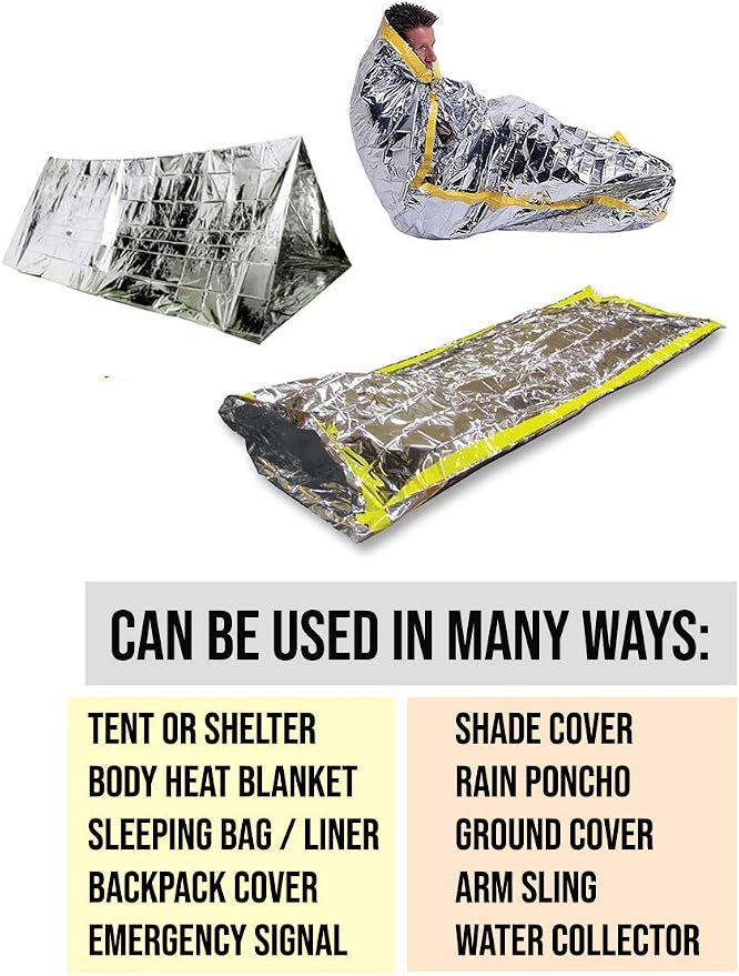 ASA TECHMED Emergency Mylar Thermal Blankets Bulk, Space Blanket Survival kit - Image 4