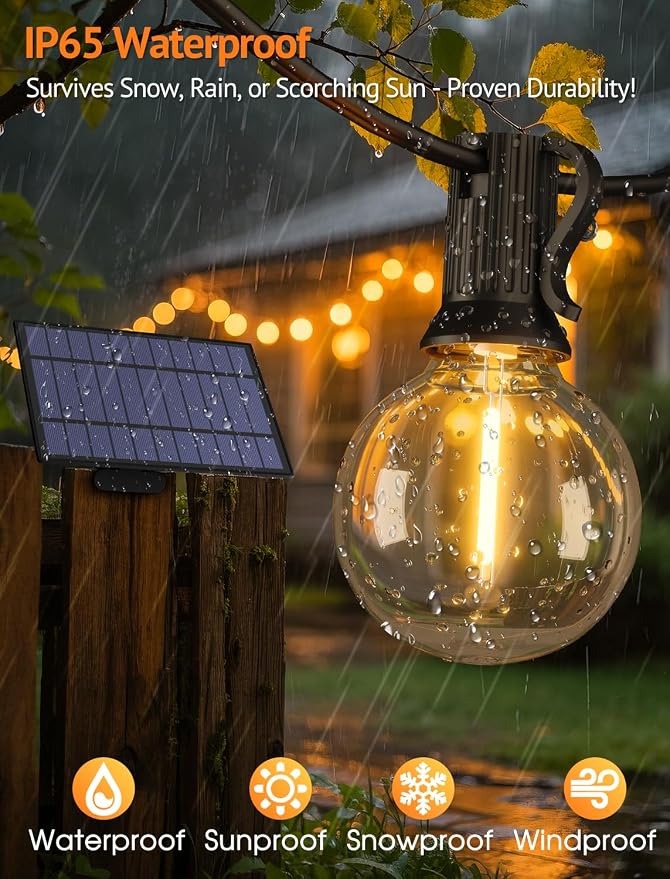 Larkvue 100FT Solar String Lights Outdoor - Image 6