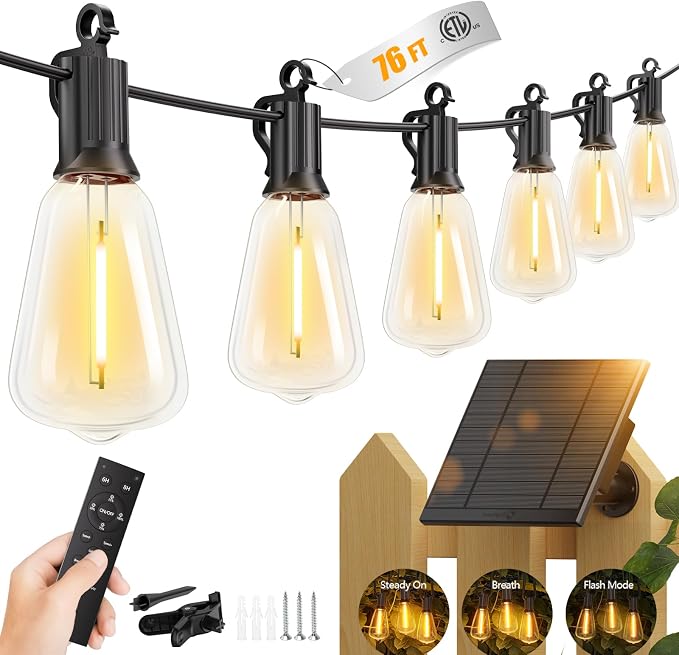 Brightown 76FT Solar String Lights Outdoor Waterproof by Brightown