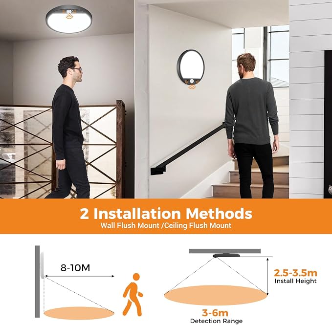 slochi Motion Sensor Light Indoor Wired, 8.7 Inch 3000K/4000K/6500K Closet - Image 5