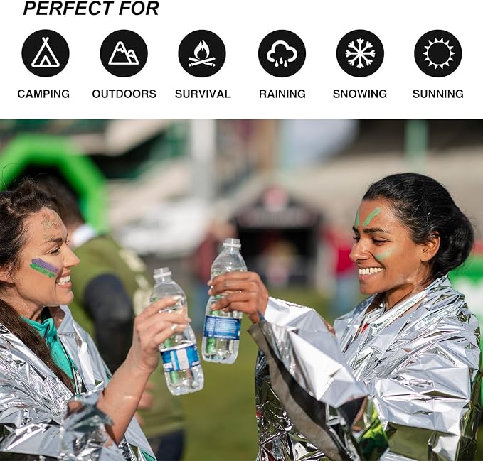 20 Pcs Emergency Mylar Thermal Blanket, High Reflectivity Survival Blanket - Image 5