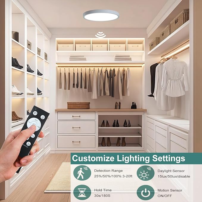 7 Inch Motion Sensor Ceiling Light Indoor, Motion Sensor Fixture Indoor - Image 4