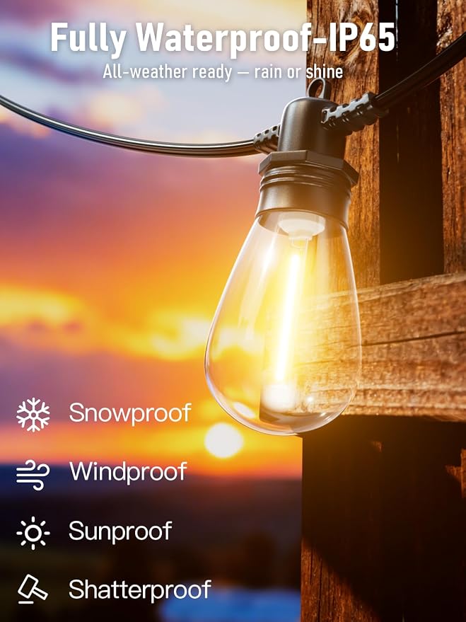 60FT LED Outdoor String Lights - Image 4