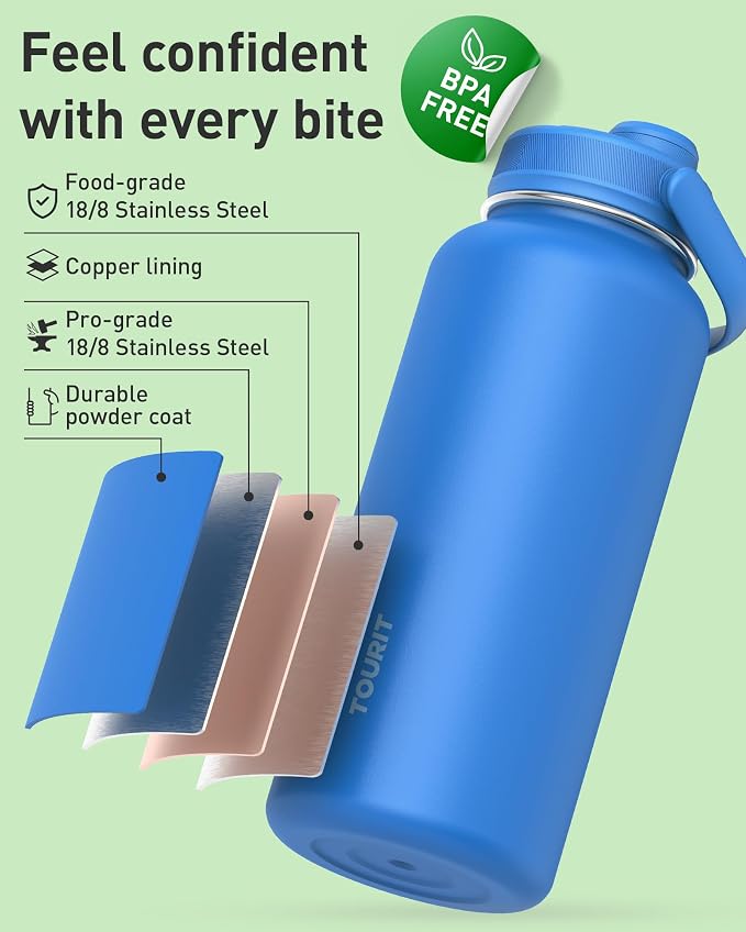 TOURIT 24 oz Insulated Water Bottle, Stainless Steel Sports Water Bottles - Image 3