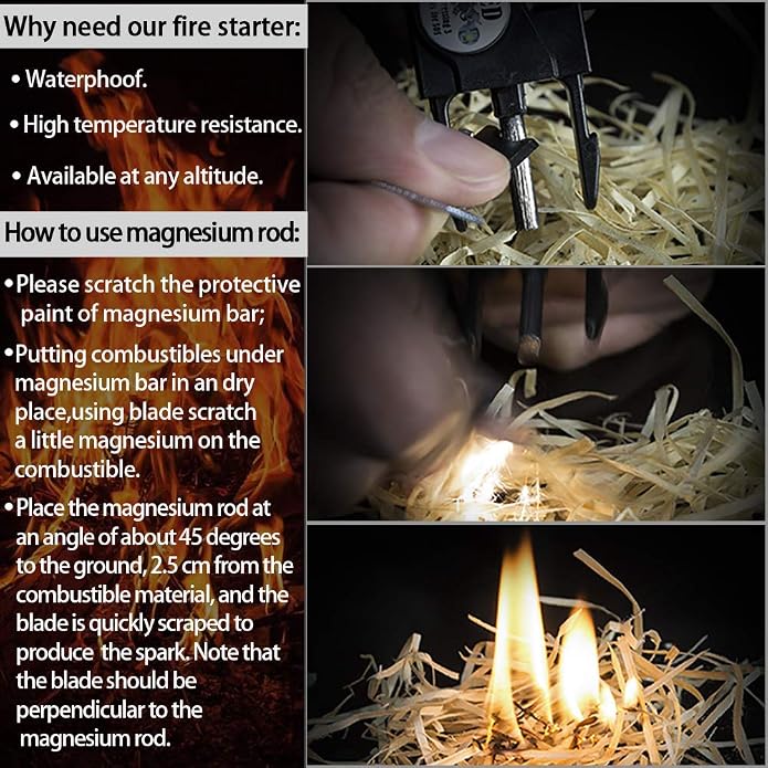 Survival Paracord Bracelet, Fire Starter, Waterproof SOS Light, Adjustable AK87 - Image 4