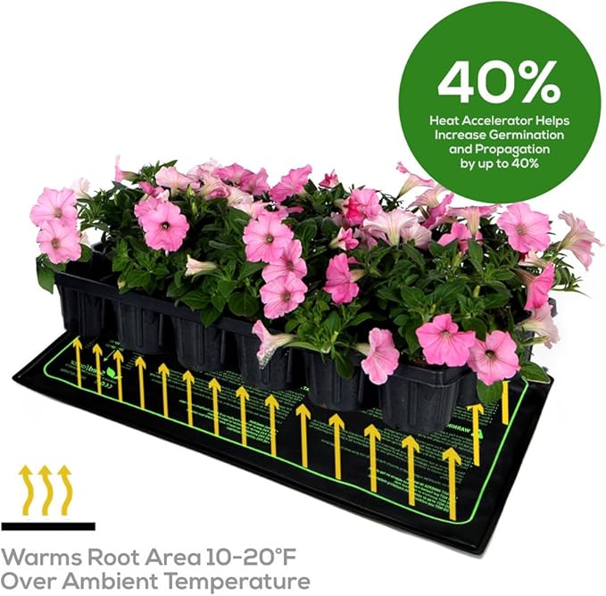 MET Certified 12 Pack Seedling Heat Mat, Seedfactor Waterproof Durable Germination Station Heat Mat, Warm Hydroponic Heating Pad for Indoor Home Gardening Seed Starter