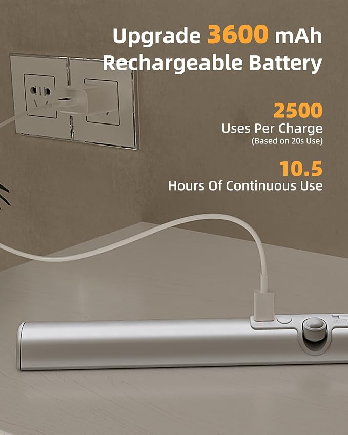 EZVALO 17-Inch Motion Sensor Closet Lights, 3600mAh Rechargeable Battery LED - Image 4