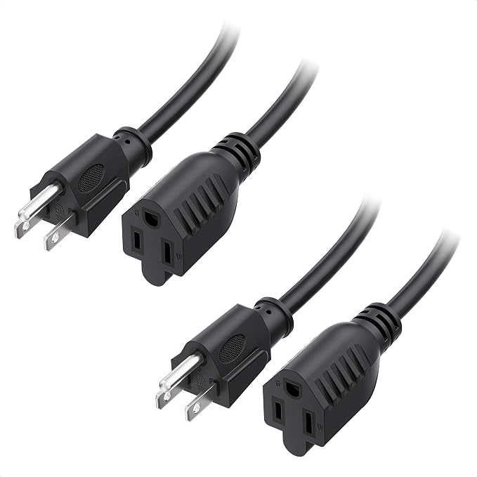 Cable Matters 2-Pack 16 AWG Heavy Duty 13A Power Extension Cord - 15ft by CableMatters