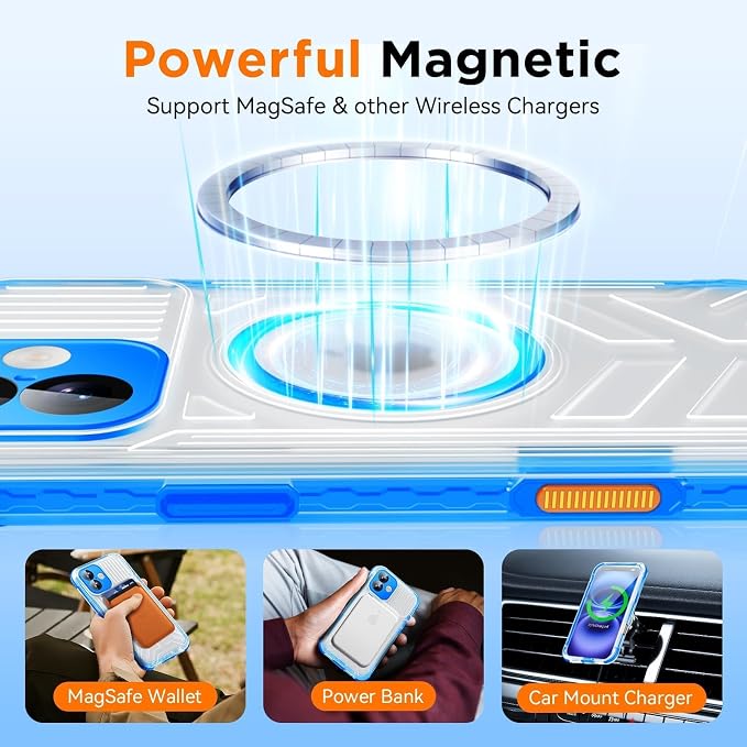 WIFORT for iPhone 16 Waterproof Case, Fit for Magsafe Full Body Magnetic - Image 4