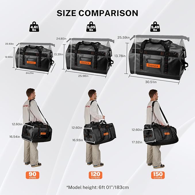 Gonex Waterproof Duffel Bag, 120L Heavy Duty Dry Duffle Bag - Image 2