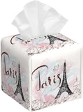 Tissue Box Cover Square, Paris Eiffel Tower Tissue Box Holder Waterproof by Unknown
