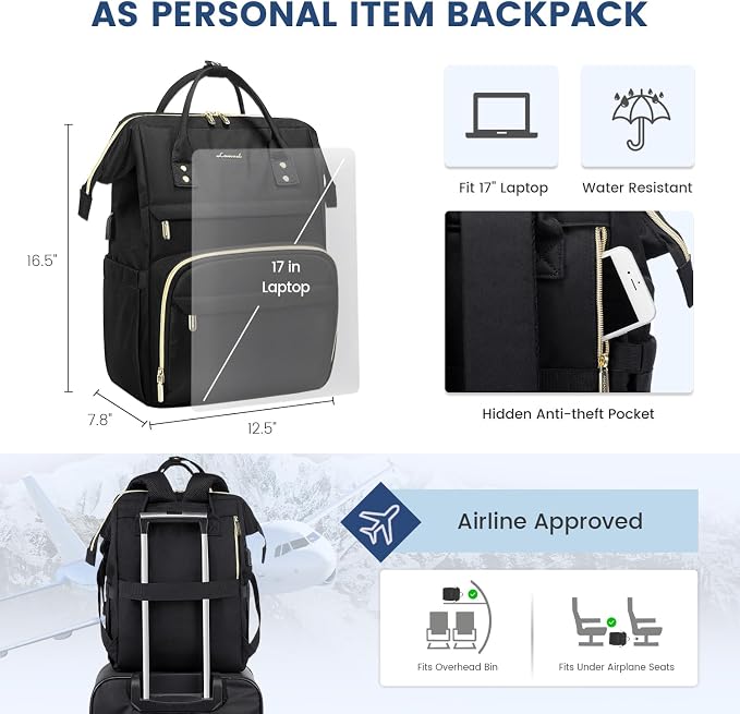 LOVEVOOK 17 inch Laptop Backpack Women, Large Travel Computer Back Pack - Image 3