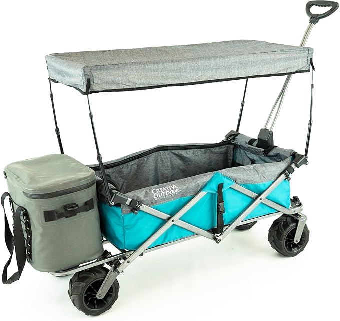 Creative Outdoor All-Terrain Deluxe Wagon | 360 Swivel All Terrain Wheels | Great for Beach, Park, Garden & Tailgate | Multiple Color Options