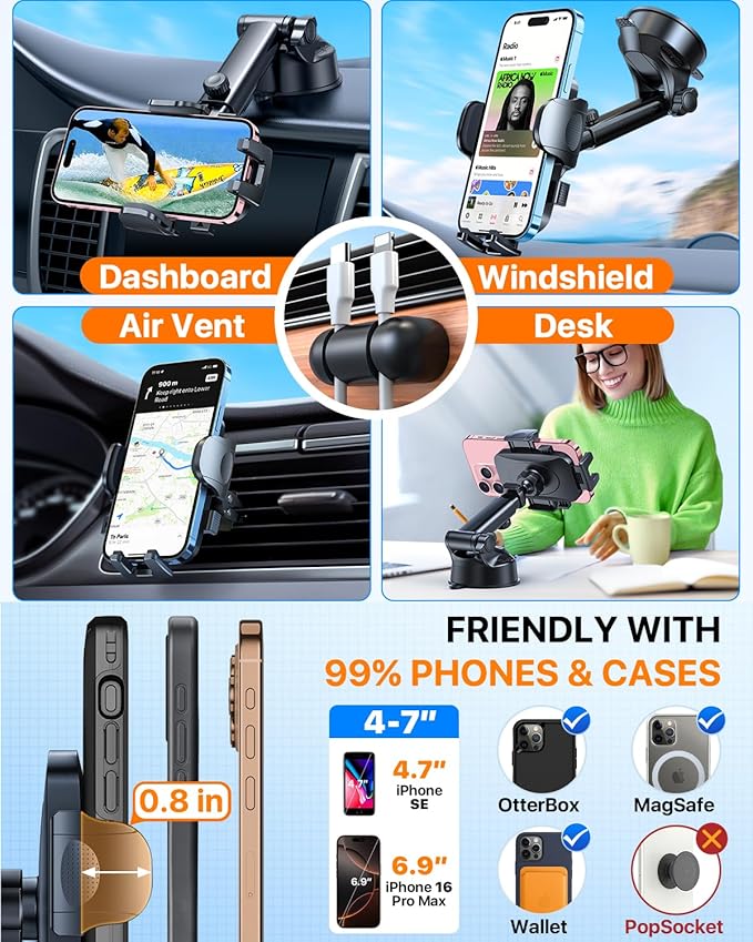 2026 Ultimate Best【True Military-Grade & Safety Cert】Car Phone Holder【Upgraded - Image 7