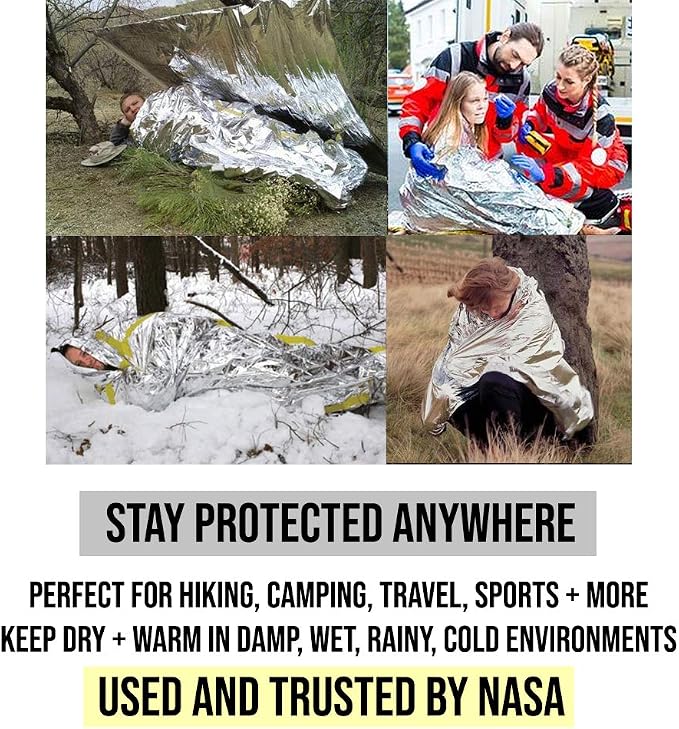 ASA TECHMED Emergency Mylar Thermal Blankets Bulk, Space Blanket Survival kit - Image 5