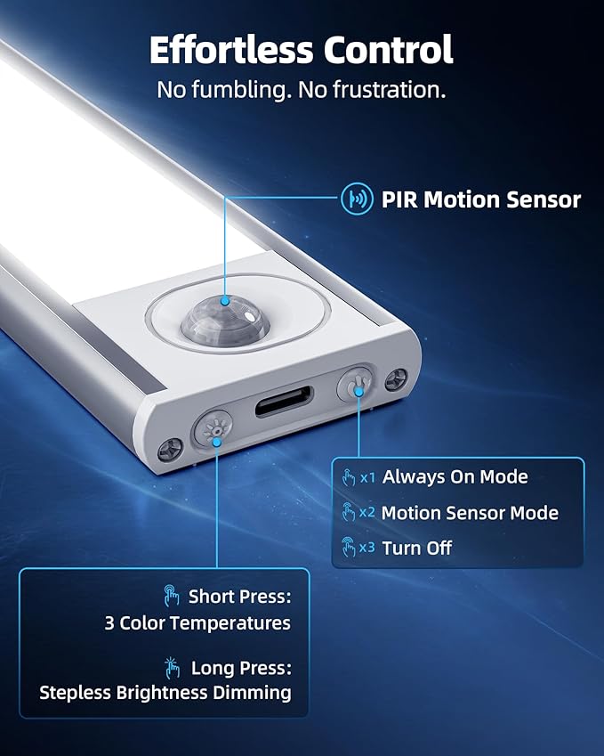 Under Cabinet Lighting, 12inch Rechargeable Motion Sensor Light Indoor - Image 7
