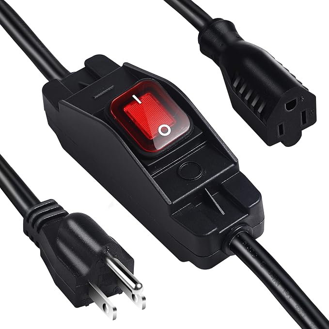 Outdoor Extension Cord with Switch On/Off Waterproof Switch 3 Prong Extension by EasyToOperateLow-CostSolution