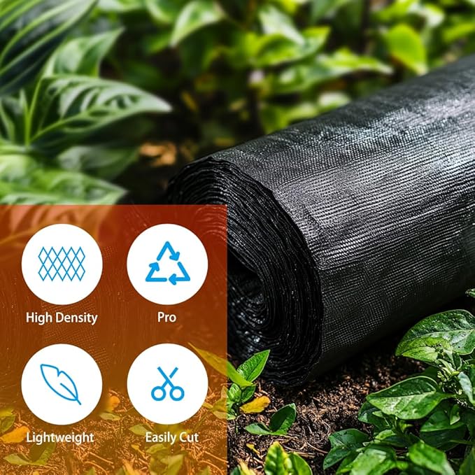 LIUJIAYI 2.4oz-4FTx600FT Weed Barrier Landscape Fabric - Durable Weed Block Gardening Ground Cover Mat, Woven Geotextile Fabric for Underlayment, Commercial Driveway Stabilization, Weed Control Cloth