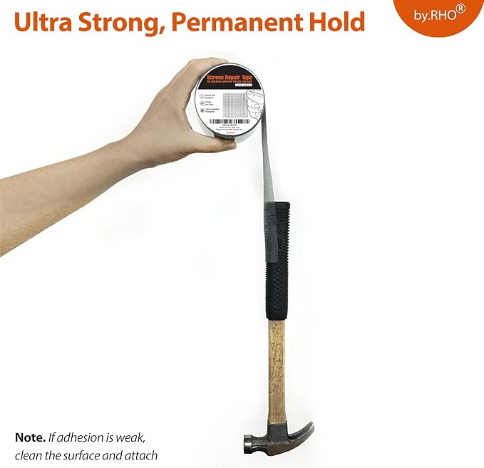 by.RHO Screen Repair Tape, Extra Wide, Adhesive & Waterproof, Fiberglass - Image 4