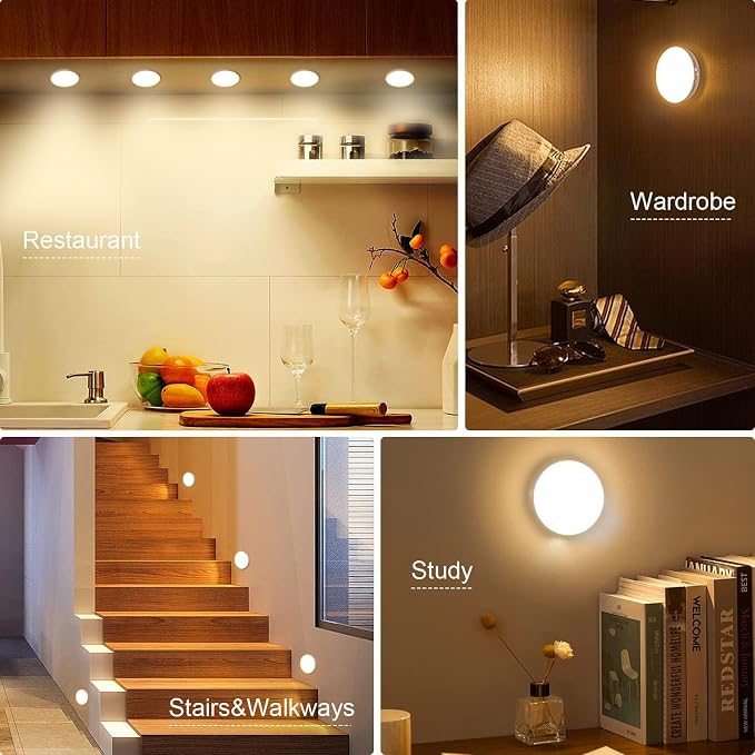 14 LEDs Motion Sensor Light Indoor, 6 Pack Upgraded Night Light USB Rechargeable - Image 7