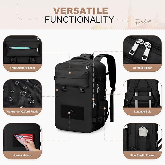 Maelstrom Travel Backpack for Women Men, 35L Laptop Backpack Fits 17-Inch Laptop - Image 6