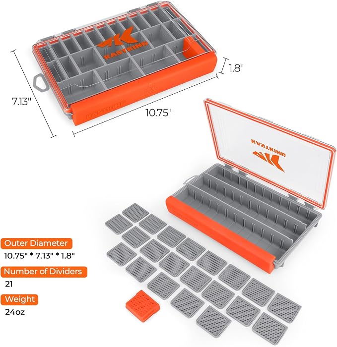 KastKing HyperSeal Waterproof Tackle Box, 3600 and 3700 Tackle Trays, Fishing - Image 6