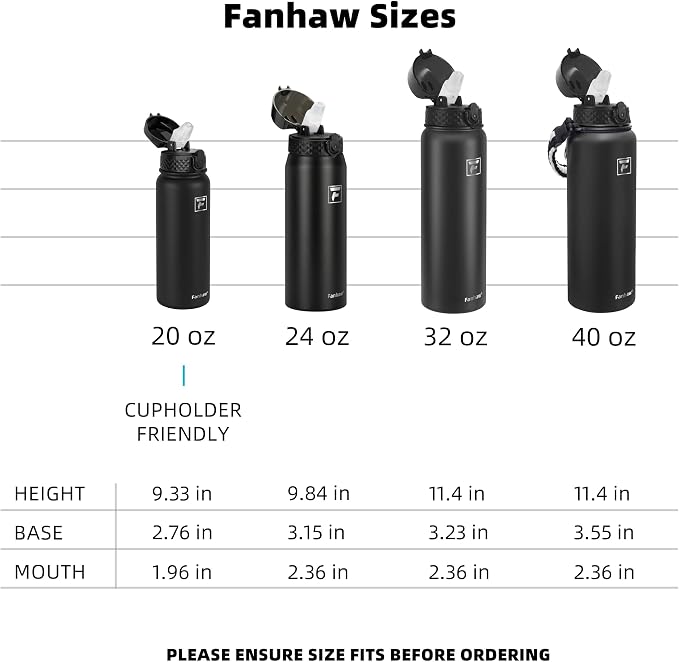 Fanhaw 32 oz Insulated Stainless Steel Water Bottle - Image 6