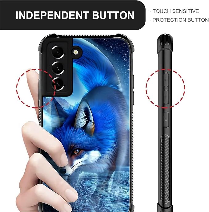 for Samsung Galaxy S21 FE Case, Snowy Mountain Fox Lake Pattern Graphic Design - Image 3