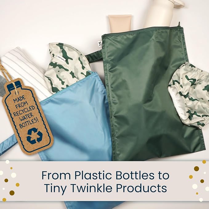 Tiny Twinkle Mess Proof Wet Bags | 2-Pack Reusable Waterproof Wet Bags - Image 6