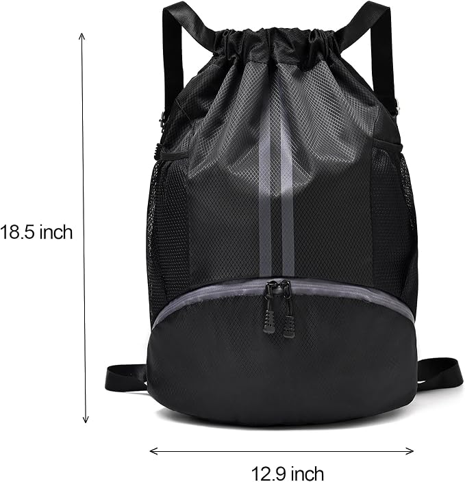 LOKAPEGY Black Drawstring Gym Bag - Image 2