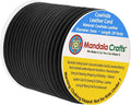 Mandala Crafts Round Cowhide Genuine Black Leather Cord by MandalaCrafts