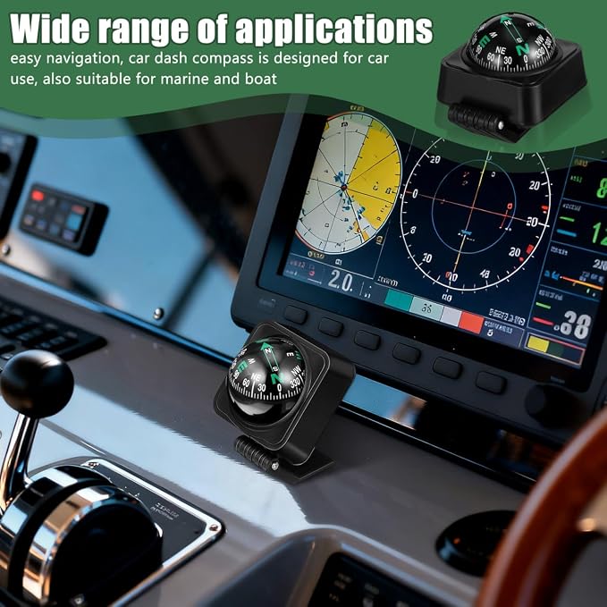 UKCOCO Car Compass Ball Portable Dashboard Automotive Navigation Compass Small - Image 5