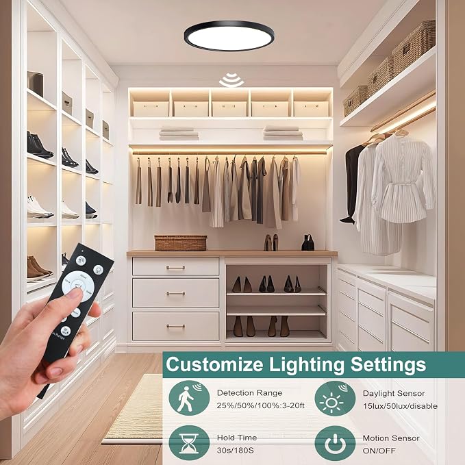 7 Inch Motion Sensor Ceiling Light Indoor, Motion Sensor Fixture Indoor - Image 2